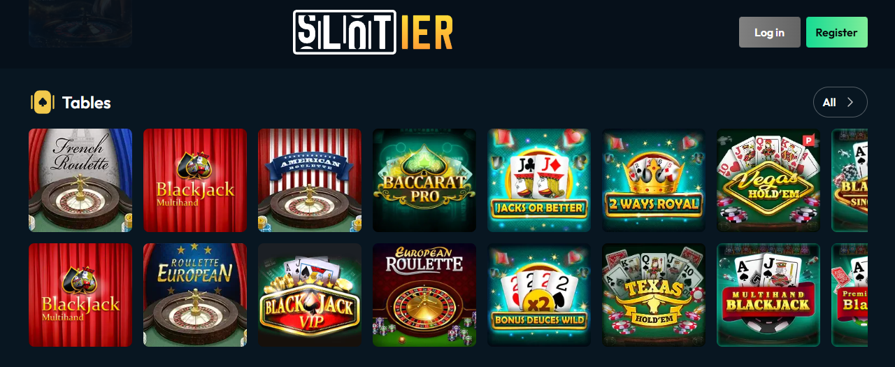 Live Casino & Table Games Selection